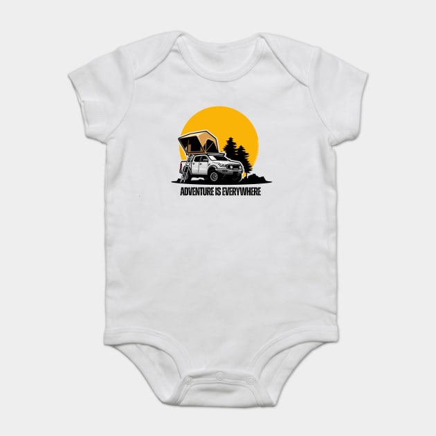 Adventure Is Everywhere 4WD Camper Tent Baby Bodysuit by Timeless Chaos